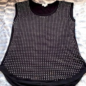 Womens Black Bedazzled Dressy Tank 💎